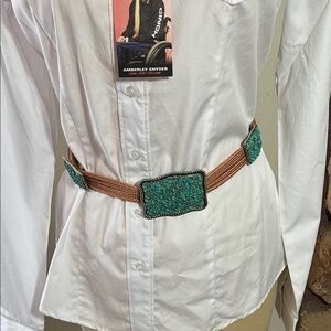 Turquoise and Brown Women's Belt